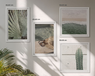 Wall art set Tropical plants accessories