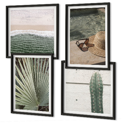 Wall art set Tropical plants accessories