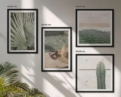Tropical plants wall art set decorative botanical prints