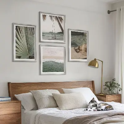 Beach Swing Leaf Wall Art set of 4 vacation themed decorative pieces