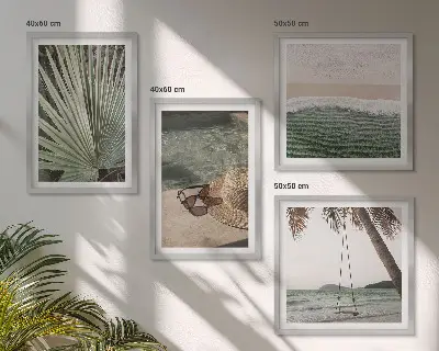 Beach Swing Leaf Wall Art set of 4 vacation themed decorative pieces