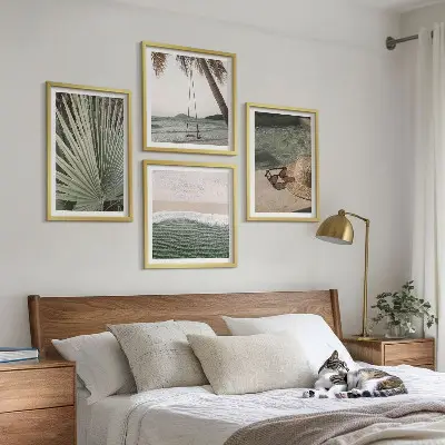 Beach Swing Leaf Wall Art set of 4 vacation themed decorative pieces