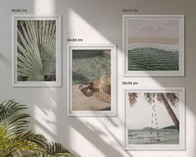 Beach Swing Leaf Wall Art set of 4 vacation themed decorative pieces