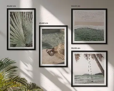 Beach Swing Leaf Wall Art set of 4 vacation themed decorative pieces