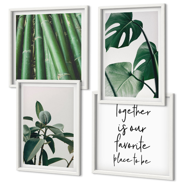 Multi-piece wall decor set Bamboo plant leaves