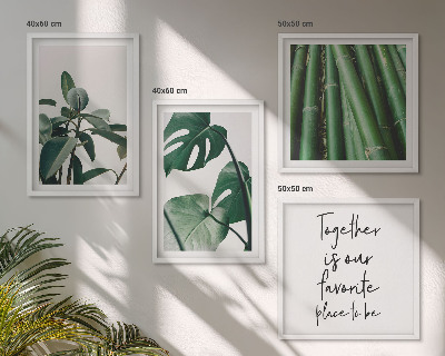 Multi-piece wall decor set Bamboo plant leaves