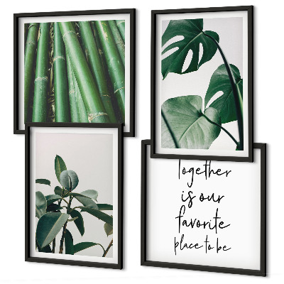 Multi-piece wall decor set Bamboo plant leaves