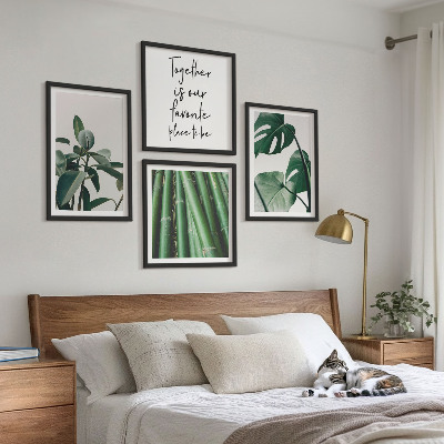 Multi-piece wall decor set Bamboo plant leaves