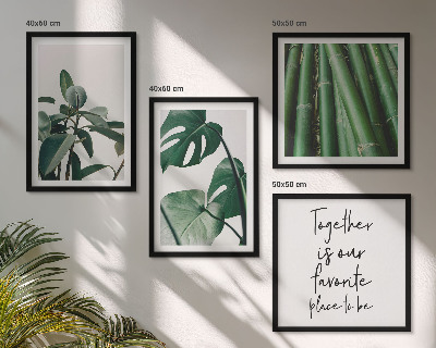Multi-piece wall decor set Bamboo plant leaves