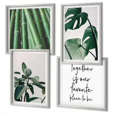 Multi-piece wall decor set Bamboo plant leaves