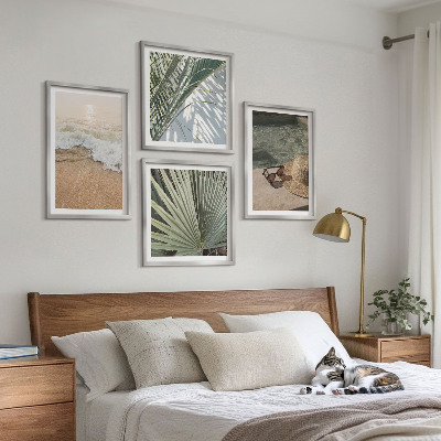Wall art set Water beach hat sunglasses