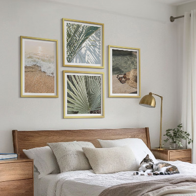 Wall art set Water beach hat sunglasses