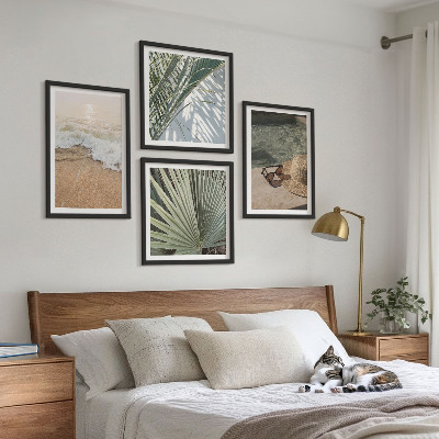 Wall art set Water beach hat sunglasses