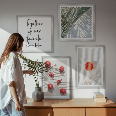 Multi-piece wall decor set Holiday palm fruit inscription