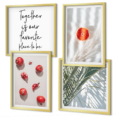 Multi-piece wall decor set Holiday palm fruit inscription