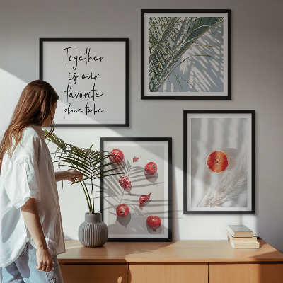 Multi-piece wall decor set Holiday palm fruit inscription