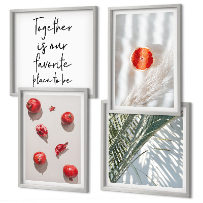 Multi-piece wall decor set Holiday palm fruit inscription