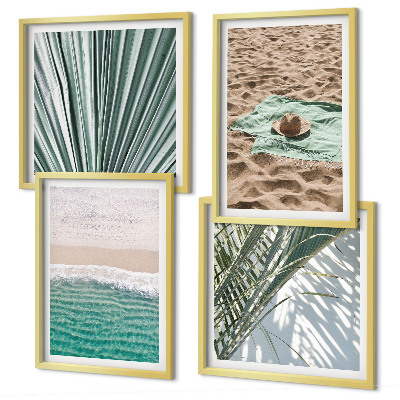 Set of 4 wall art pieces Holiday views beach sea