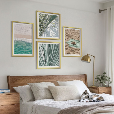 Set of 4 wall art pieces Holiday views beach sea