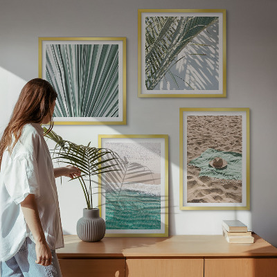 Set of 4 wall art pieces Holiday views beach sea