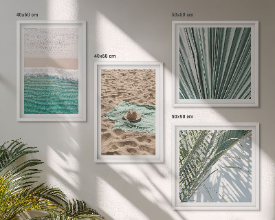 Set of 4 wall art pieces Holiday views beach sea