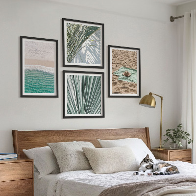 Set of 4 wall art pieces Holiday views beach sea