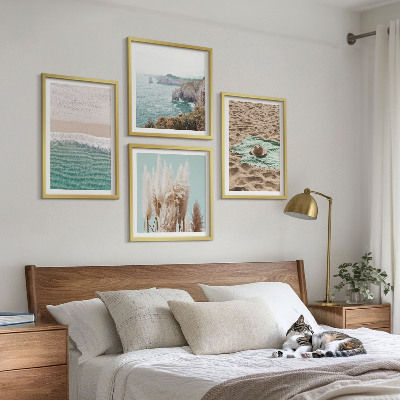 Multi-piece wall decor set Beach waves grass hat