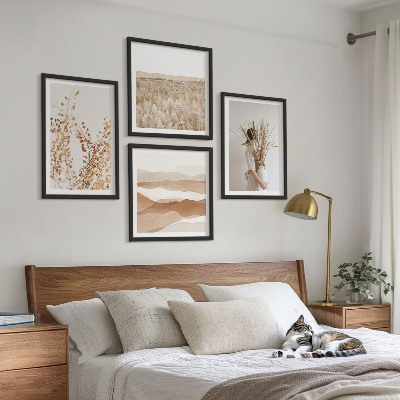 Wall art set Plant motifs boho style