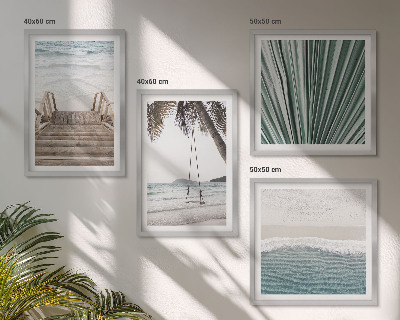 Set of 4 wall art pieces Tropical vacation
