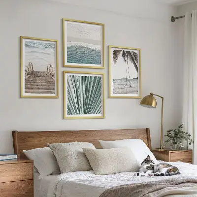 Tropical vacation wall art set of 4 pieces