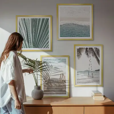 Tropical vacation wall art set of 4 pieces