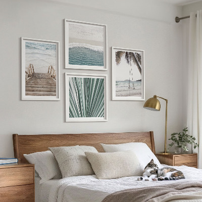 Set of 4 wall art pieces Tropical vacation
