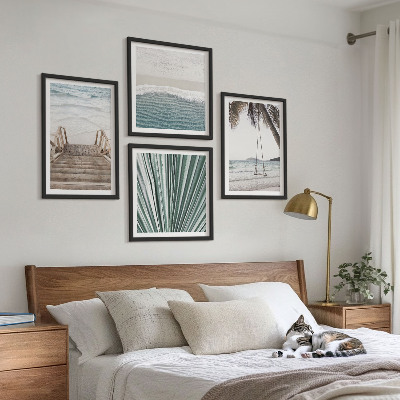 Set of 4 wall art pieces Tropical vacation