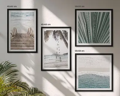 Tropical vacation wall art set of 4 pieces