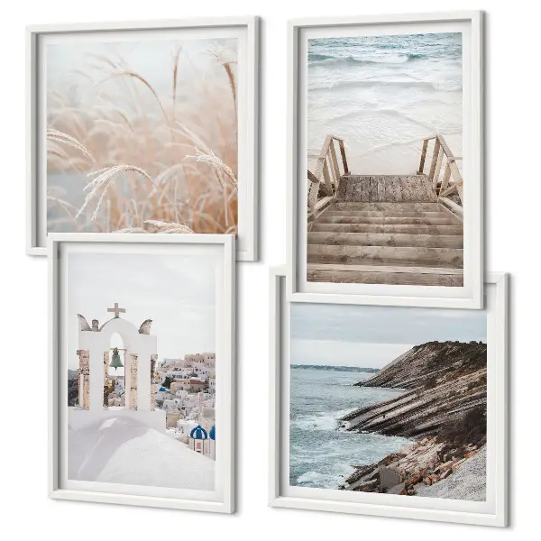 Wall art set Santorini sea architecture