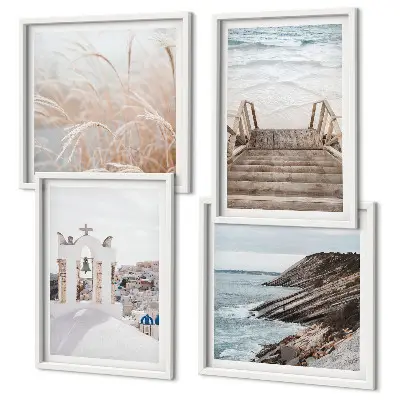 Wall art set Santorini sea architecture