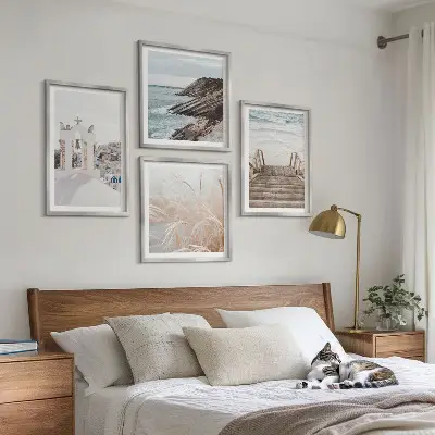 Wall art set Santorini sea architecture