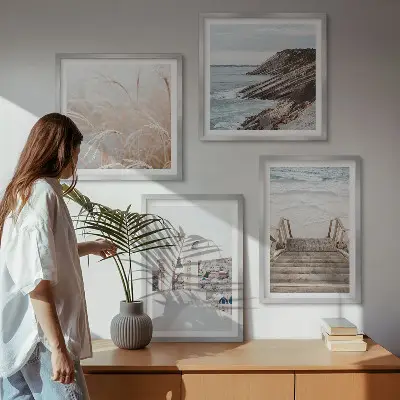 Wall art set Santorini sea architecture