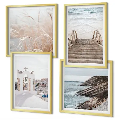Wall art set Santorini sea architecture
