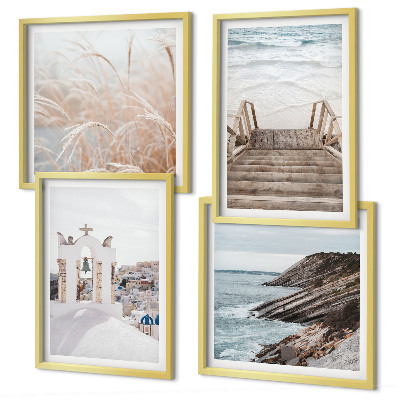 Wall art set Sea architecture Santorini