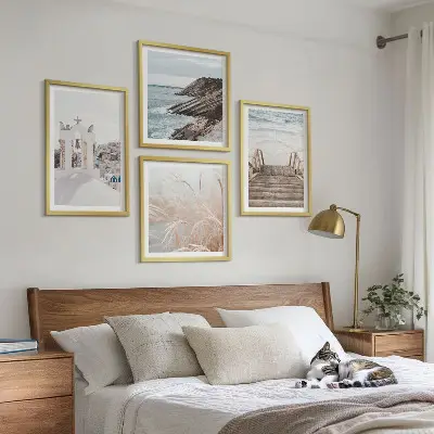 Wall art set Santorini sea architecture