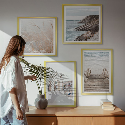 Wall art set Sea architecture Santorini