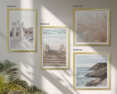 Wall art set Santorini sea architecture