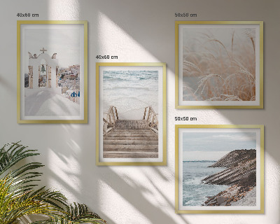 Wall art set Sea architecture Santorini