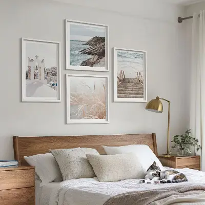 Wall art set Santorini sea architecture