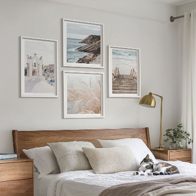 Wall art set Sea architecture Santorini