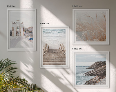 Wall art set Sea architecture Santorini