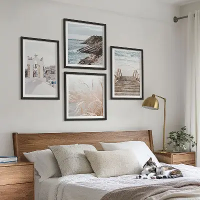 Wall art set Santorini sea architecture