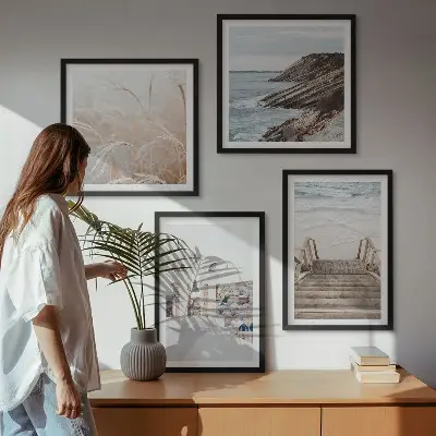 Wall art set Santorini sea architecture