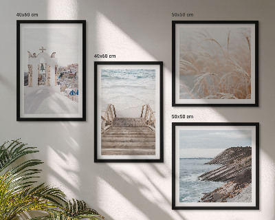 Wall art set Sea architecture Santorini